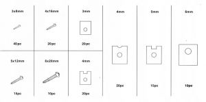 Sada 170 ks vrutů a podložek, karosářská sada F01008 f10534