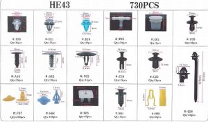 Univerzální piny, klipy, spojovací prvky, sada 730ks, F01162 Votfal