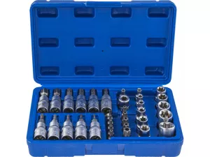 Sada TORX nástrčné a zástrčné hlavice a bity 3/8"