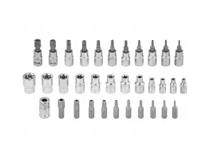 Sada TORX nástrčné a zástrčné hlavice a bity 3/8"