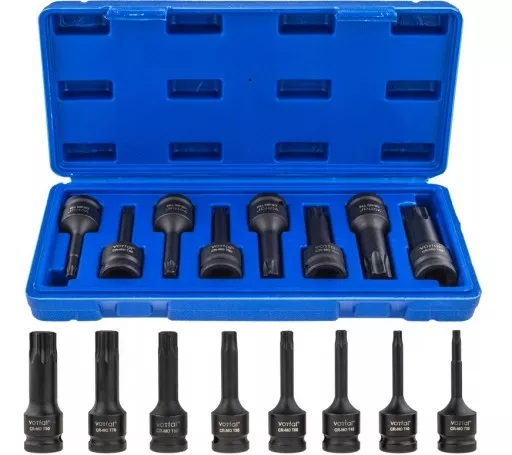 ÚDEROVÉ RAZOVÉ BITY TORX VELIKOST 1/2 T30-T80 DÉLKA 78MM 8EL CR-M Votfal