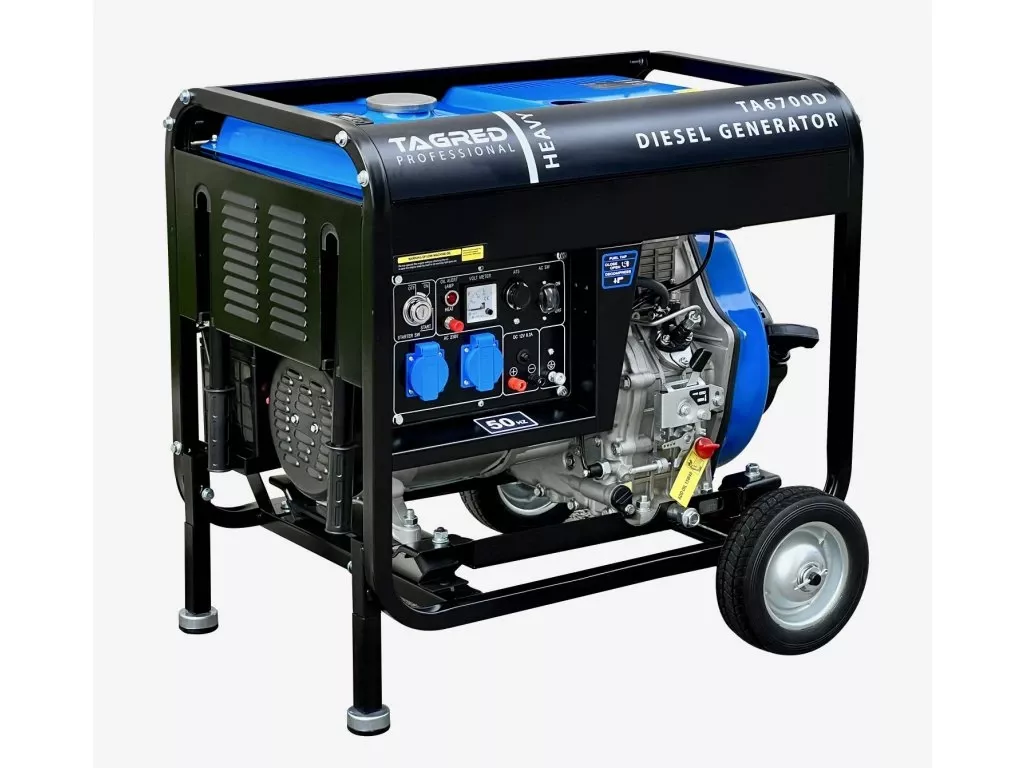 Dieselová elektrocentrála Tagred TA6700D, 6700 W, se stabilizátorem AVR, 230V