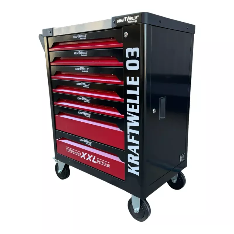 Dílenský vozík KraftWelle germany včetně nářadí vybavených 7 polic