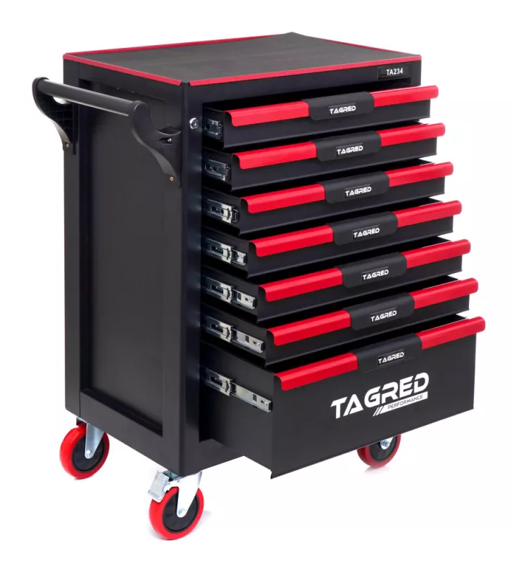 Dílenský vozík prázdný, 7 zásuvek TA234