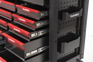 Dílenský vozík s nářadím,691 ks, velký, 12 zásuvek, dřevěná deska TA186