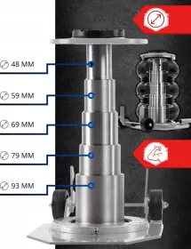 Pneumatický měchový zvedák s gumou | 3,5t | 13,5-40 cm TA296