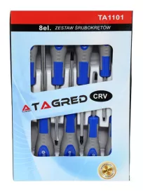 Šroubováky ploché i křížové s magnetickými koncovkami, sada 8 ks, TA1101 Tagred