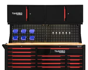 TAGRED TA197, 2v1 Dílenský vozík a sestava – regál a skříňka do dílny a garáže