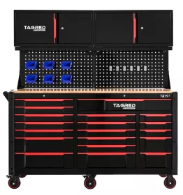 TAGRED TA197, 2v1 Dílenský vozík a sestava – regál a skříňka do dílny a garáže