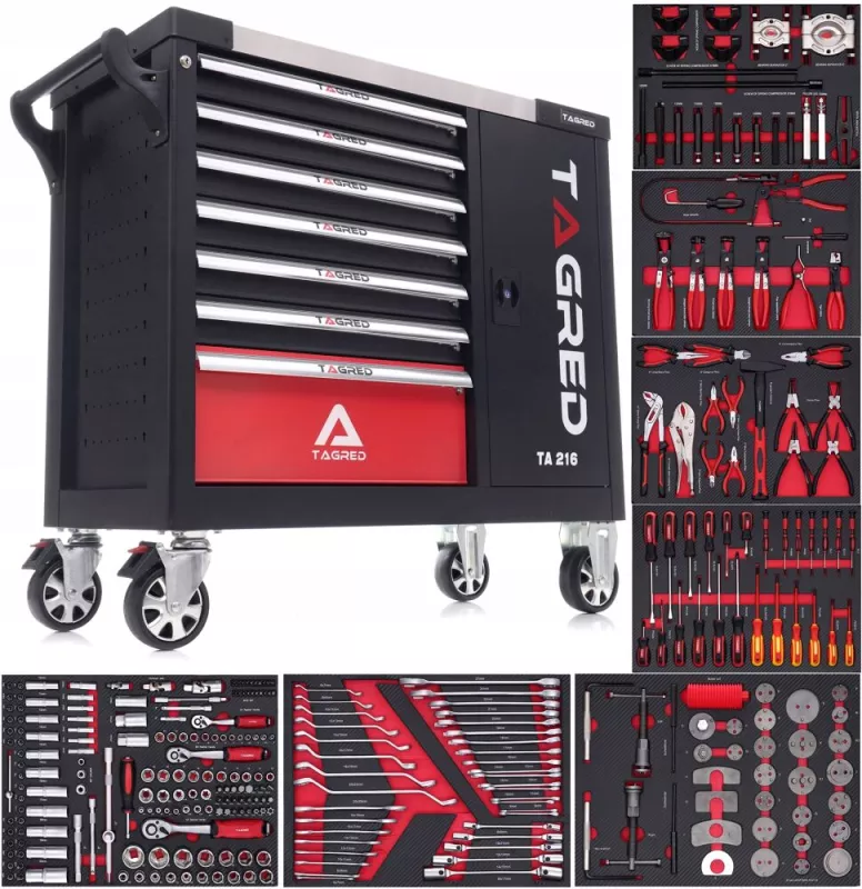 Tagred TA216, Dílenský vozík s nářadím 306 ks