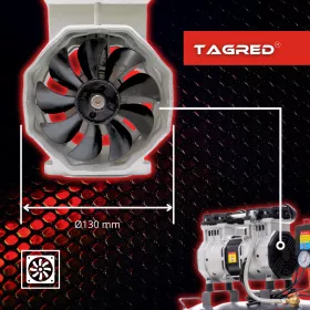 Bezolejový dvoupístový kompresor, 6l kompresor TAGRED TA302 550W R2 Bezolejový dvoupístový kompresor, 6l kompresor TAGRED TA302 550W R2