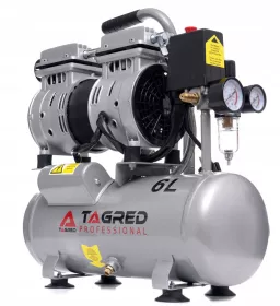 Bezolejový dvoupístový kompresor, 6l kompresor TAGRED TA302 550W R2