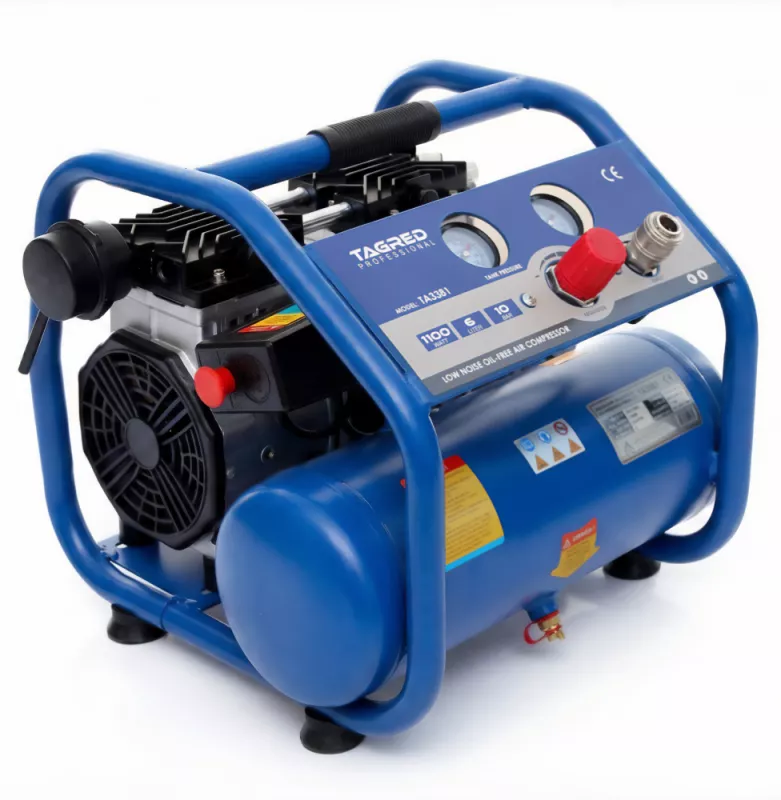 Bezolejový dvoupístový kompresor 6l ,TAGRED TA3381 1500W R2 10BAR