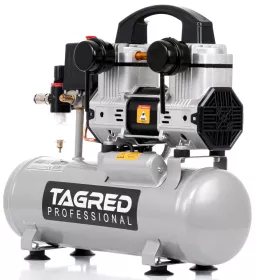 Bezolejový dvoupístový kompresor, 9 l TAGRED 1100 W 8 BAR TA327 Bezolejový dvoupístový kompresor, 9 l TAGRED 1100 W 8 BAR TA327