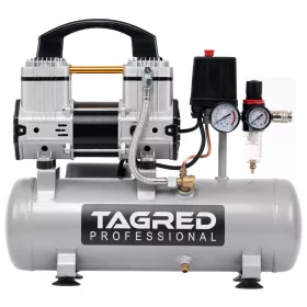 Bezolejový dvoupístový kompresor, 9 l TAGRED 1100 W 8 BAR TA327