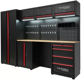 DÍLENSKÁ NÁBYTKOVÁ SESTAVA Tagred TA193B 260cm s LED osvětlením DÍLENSKÁ NÁBYTKOVÁ SESTAVA Tagred TA193B 260cm s LED osvětlením