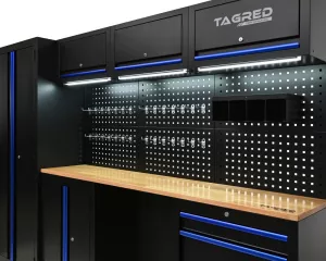 DÍLENSKÁ NÁBYTKOVÁ SESTAVA Tagred TA1969 260cm s LED osvětlením DÍLENSKÁ NÁBYTKOVÁ SESTAVA Tagred TA1969 260cm s LED osvětlením