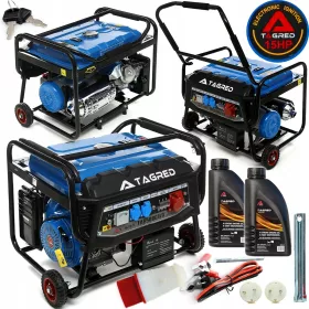 Třífázový benzínový generátor TAGRED TA6500GWX 6500 W, 230/400 V, AVR, elektrický start
