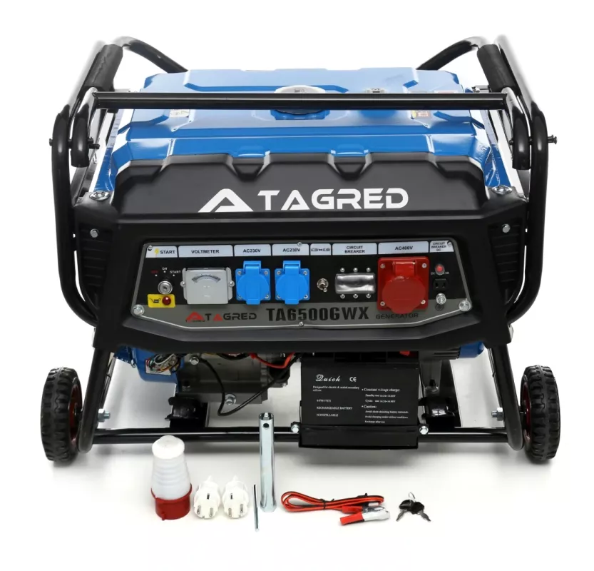 Třífázový benzínový generátor TAGRED TA6500GWX 6500 W, 230/400 V, AVR, elektrický start